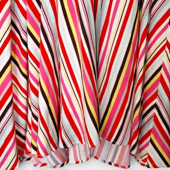 Torrid Sundress Sz 4 / 26 Multicolor Striped Sleeveless High Low Pockets‎ Beachy - Picture 5 of 11
